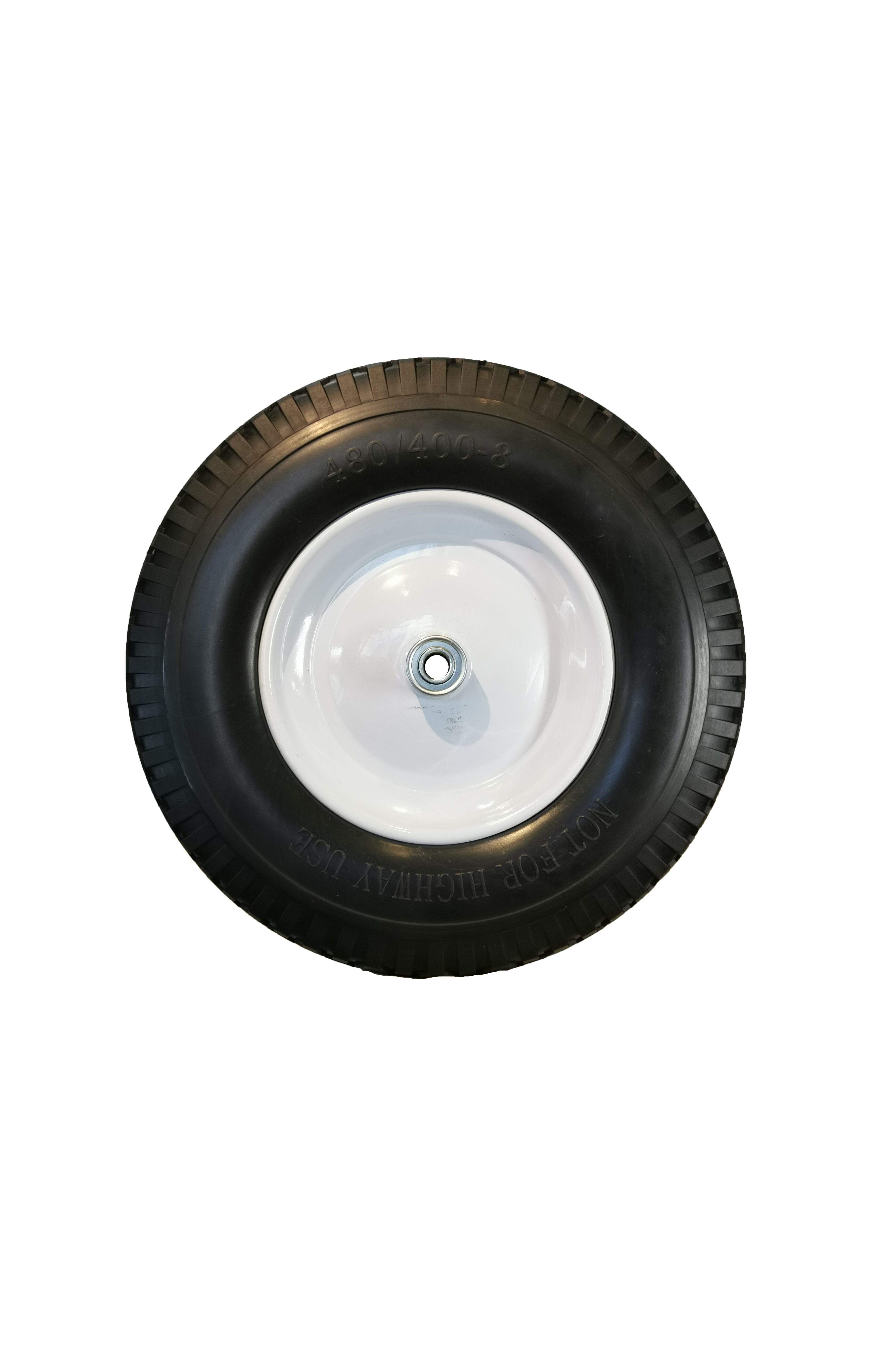 N7 Two Ribbed 4.80/4.00-8 Flat Free Wheelbarrow/Cart Universal 16 Tires w/Steel Rim Packed in Carton 5/8 & 3/4 Bore T157 