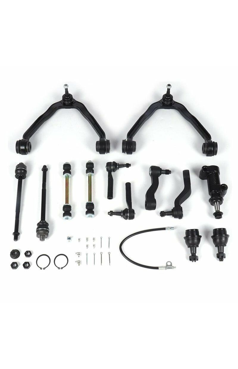 10 Pc Front Suspension & Steering Tie Rod Ends Inner Outer Upper Lower Ball Joints Idler Pitman Arm Kit for 4WD Models 